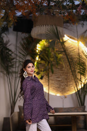 Boho Bandhej Babe Purple Shirt