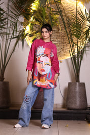 Pink Rebel Hand Painted Shirt