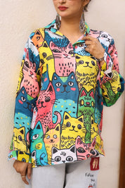Purr Parade Dark Blue Shirt