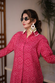 Boho Bandhej Babe Pink Shirt