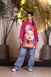 Pink Rebel Hand Painted Shirt
