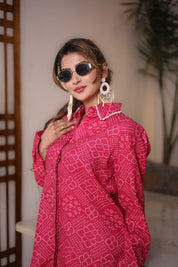 Boho Bandhej Babe Pink Shirt