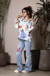 Aqua Pup Printed Shirt