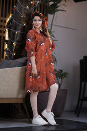 Heart Popper Brown Mini Dress