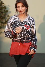 Geo Vibe Check Monochrome Shirt